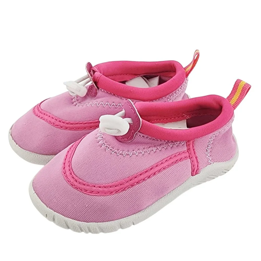 Aqua-Leisure Swim School Pink Water Shoes Toddler Size M 7/8 Toggle Closure 2010